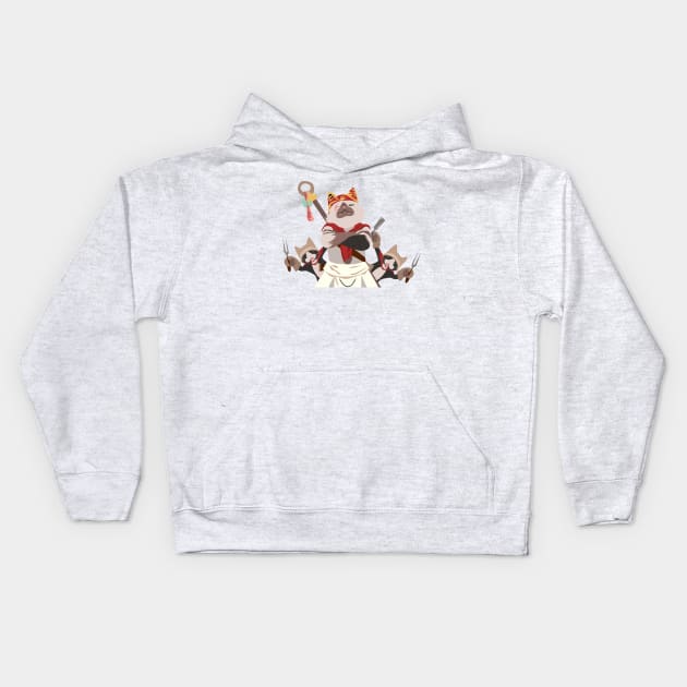 Monster Hunter World: Meowscular Chef Kids Hoodie by DigitalCleo